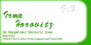irma horovitz business card